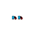 Toi et Moi Gemstone Mini Classic Earring - London Blue Topaz & Garnet Vermeil Yellow Gold Single First
