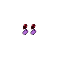 Toi et Moi Gemstone Mini Heirloom Earring - Amethyst & Garnet Vermeil White Gold Single First
