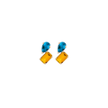 Toi et Moi Gemstone Mini Heirloom Earring - Citrine & London Blue Topaz Vermeil Yellow Gold Single First