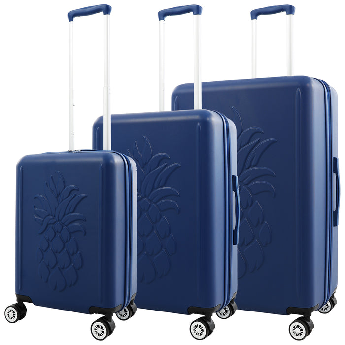 Tommy Bahama 3-Piece Hardside Luggage Set with 3D Pineapple – 30", 26" & 21.5" Spinner Suitcases