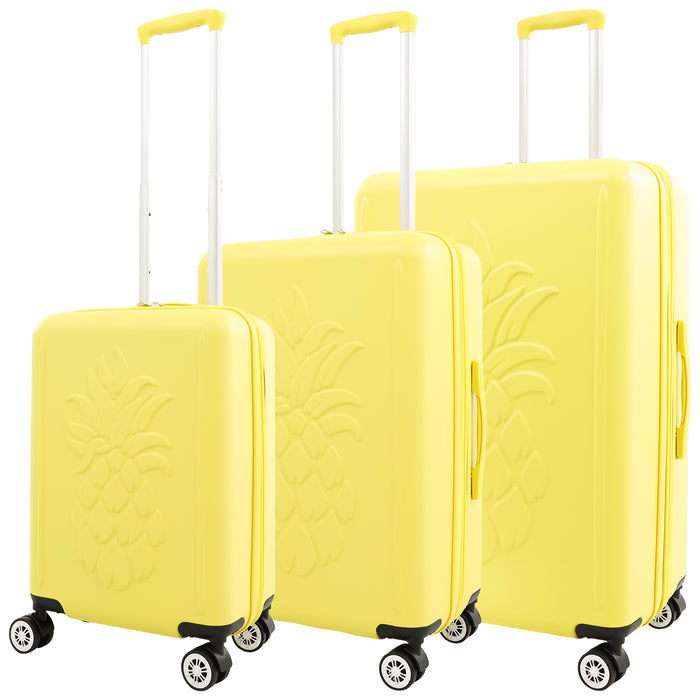 Tommy Bahama 3-Piece Hardside Luggage Set with 3D Pineapple – 30", 26" & 21.5" Spinner Suitcases