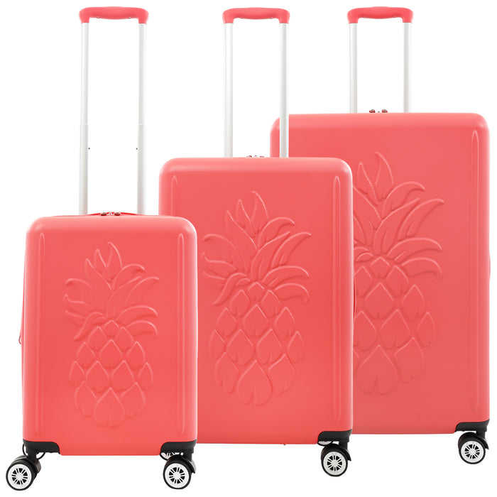 Tommy Bahama 3-Piece Hardside Luggage Set with 3D Pineapple – 30", 26" & 21.5" Spinner Suitcases