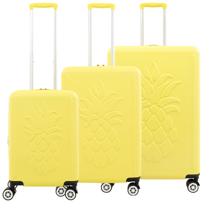 Tommy Bahama 3-Piece Hardside Luggage Set with 3D Pineapple – 30", 26" & 21.5" Spinner Suitcases