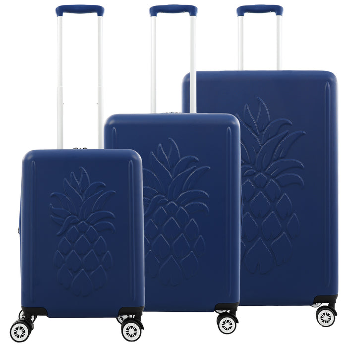 Tommy Bahama 3-Piece Hardside Luggage Set with 3D Pineapple – 30", 26" & 21.5" Spinner Suitcases