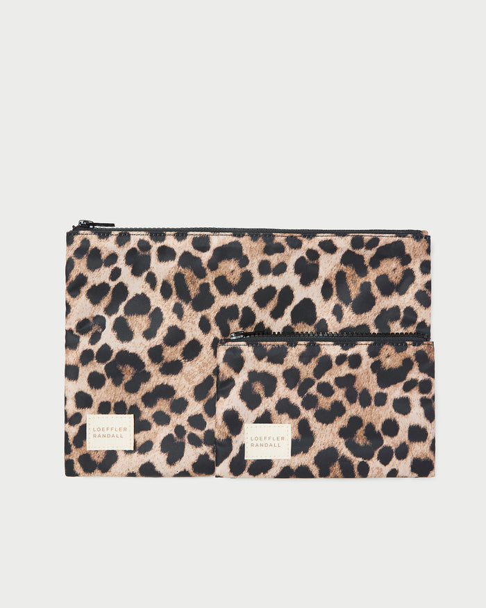 Tracy Brown/Leopard Pouch Set