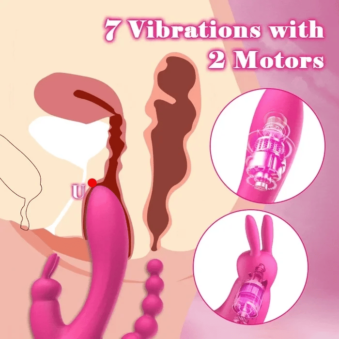 Trigasm - 12 speeds Triple G-spot Rabbit Anal Vibrator