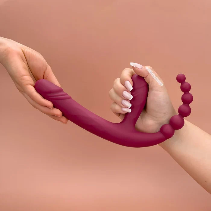 Trinity: 3-in-1 Strapless Vibrating Strap-On
