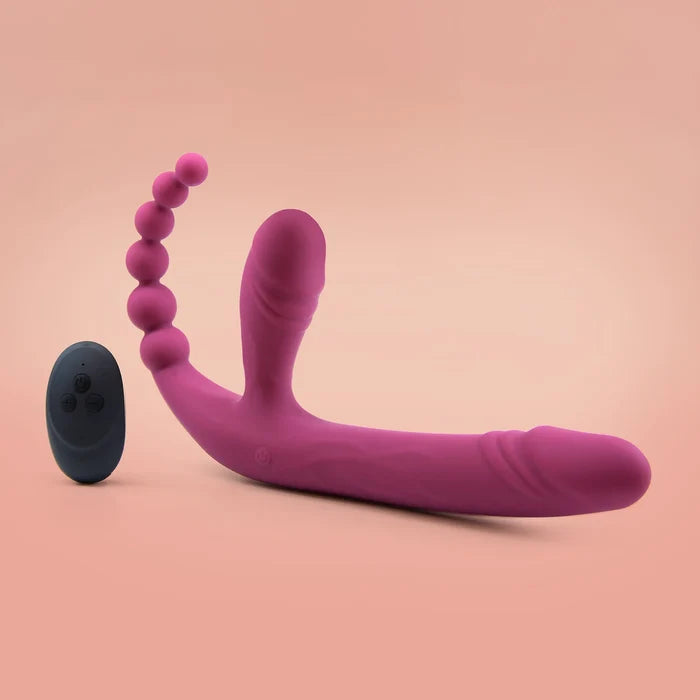 Trinity: 3-in-1 Strapless Vibrating Strap-On