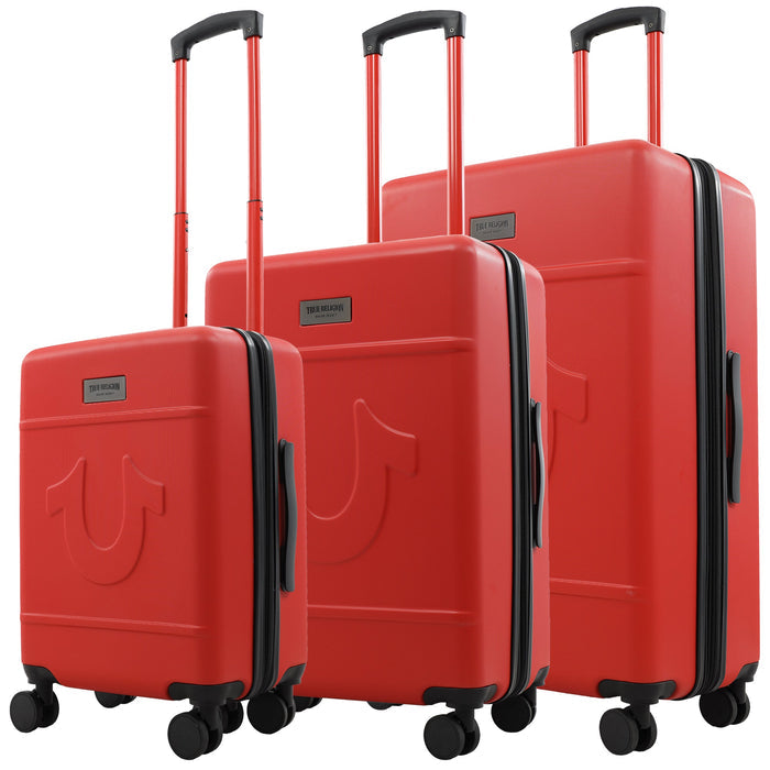 True Religion Molded U 3-Piece Hardside Spinner Luggage Set – 22", 26.5" & 30.5" Expandable Suitcases