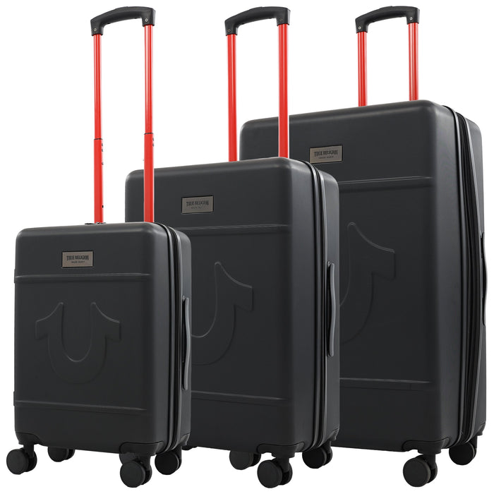 True Religion Molded U 3-Piece Hardside Spinner Luggage Set – 22", 26.5" & 30.5" Expandable Suitcases