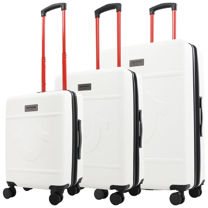 True Religion Molded U 3-Piece Hardside Spinner Luggage Set – 22", 26.5" & 30.5" Expandable Suitcases