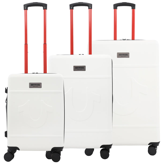 True Religion Molded U 3-Piece Hardside Spinner Luggage Set – 22", 26.5" & 30.5" Expandable Suitcases