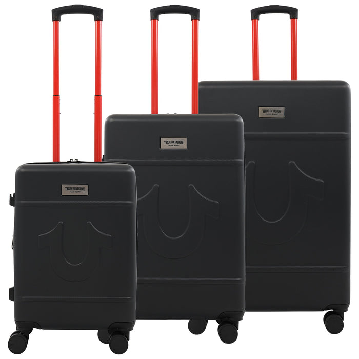 True Religion Molded U 3-Piece Hardside Spinner Luggage Set – 22", 26.5" & 30.5" Expandable Suitcases