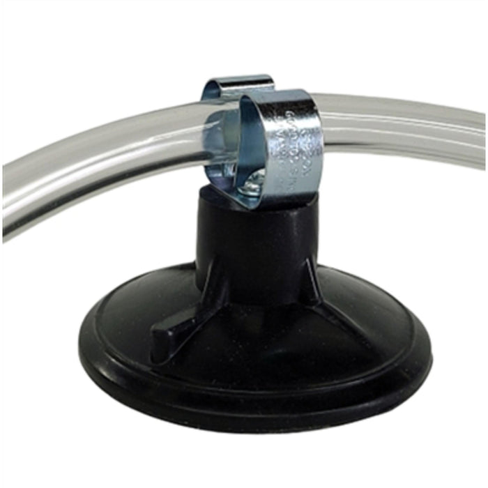 Tubing & hose holder with suction cup used in funeral service operations, from lynch supply