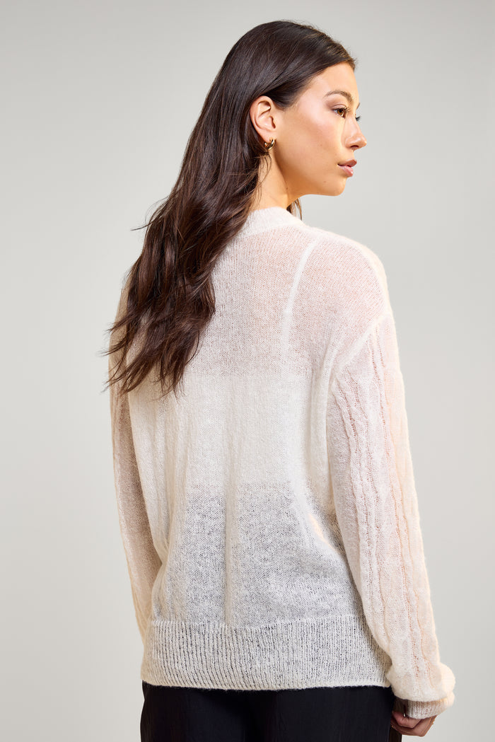 Ultra Sheer Cable Knit Sweater - 8170