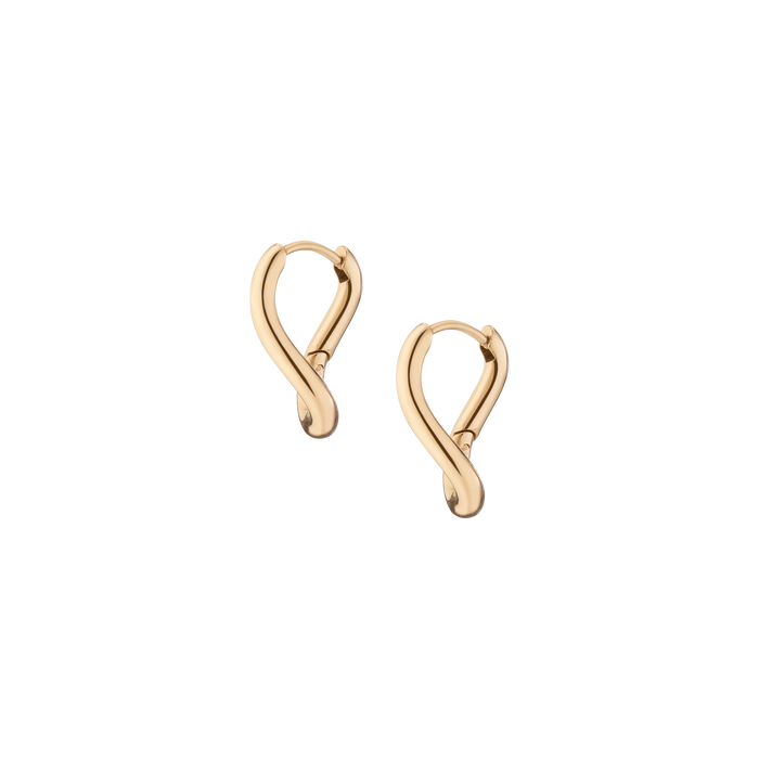 Curve Hoop Earrings Stainless Steel Yellow Gold