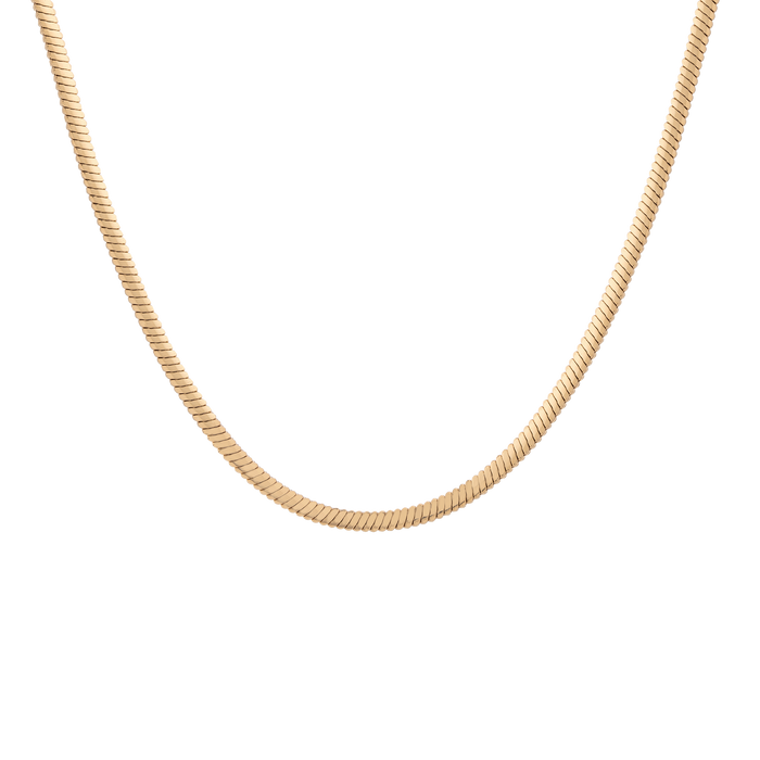 Unbreakable Herringbone Necklace Stainless Steel Yellow Gold 16in First