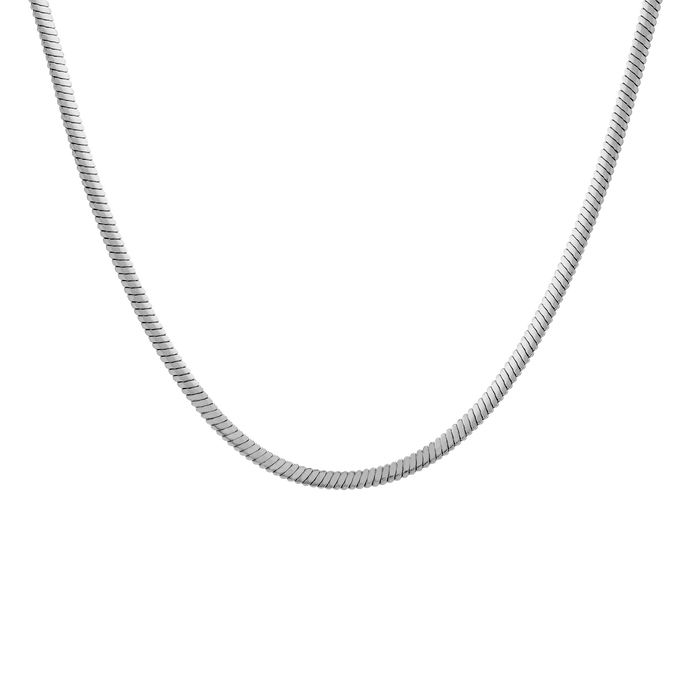 Unbreakable Herringbone Necklace Stainless Steel White Gold 16in First