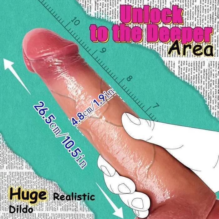 Unlock- 10.5in Huge Realistic Silicone Dildo