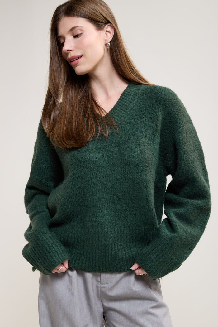 V-Neck Knit Sweater - 8153