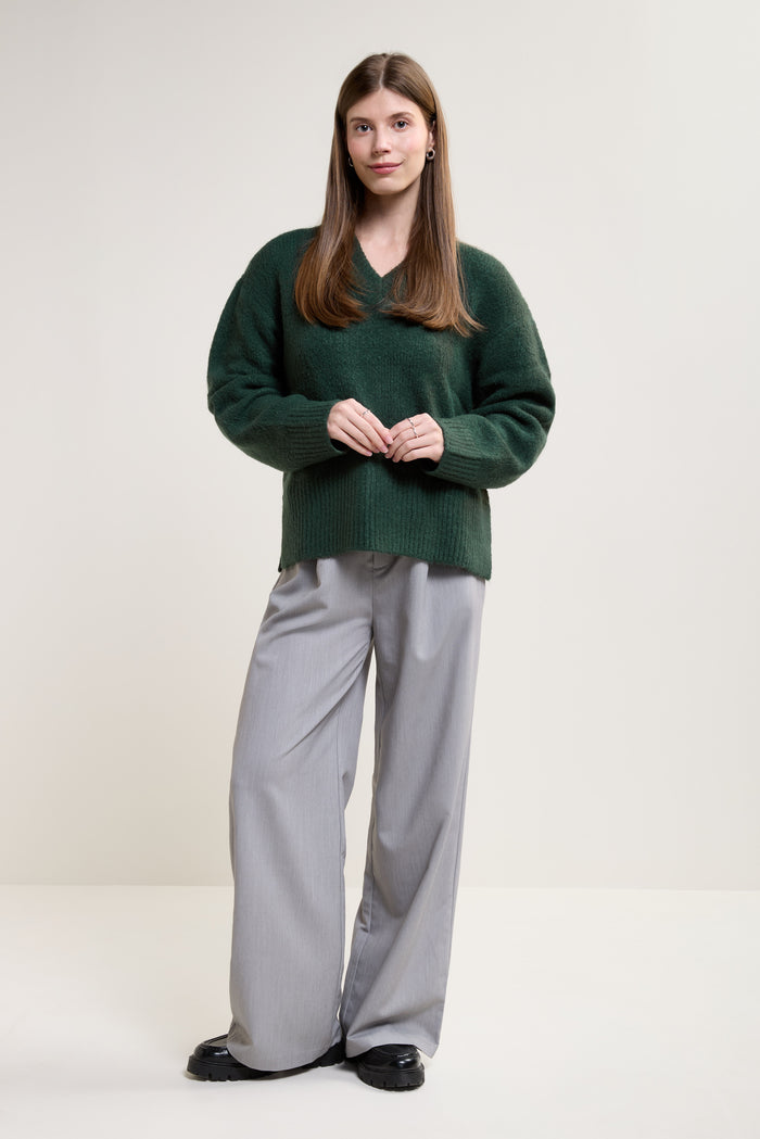 V-Neck Knit Sweater - 8153