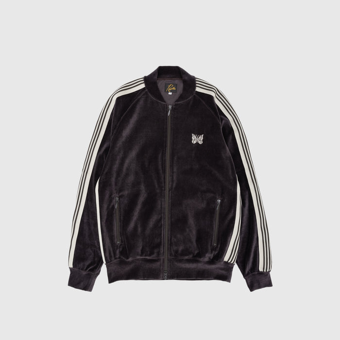 VELOUR RIB COLLAR TRACK JACKET