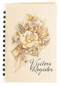 Visitor register-bouquet of roses used in funeral service operations, from lynch supply