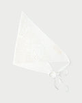 Viv White Crochet Scarf in white crocheted cotton.
