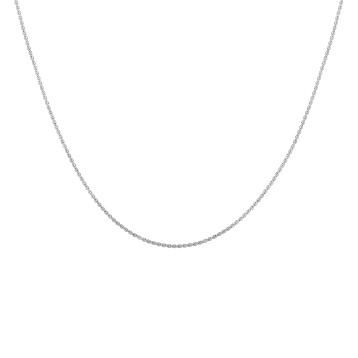 Wave Chain Necklace Stainless Steel White Gold 18in First