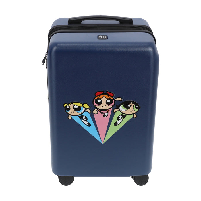 Navy blue WB powerpuff girls 22.5" carry-on spinner suitcase rolling luggage by Ful