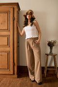 Wide-Leg Double Pleat Pants - 5136