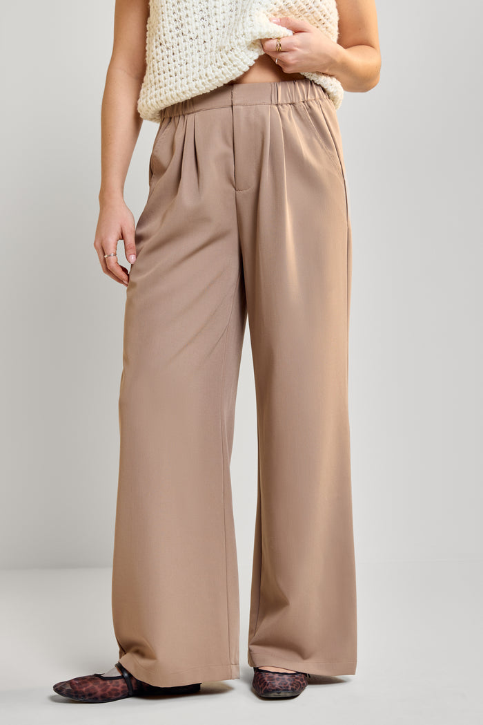 Wide-Leg Double Pleat Pants - 5136