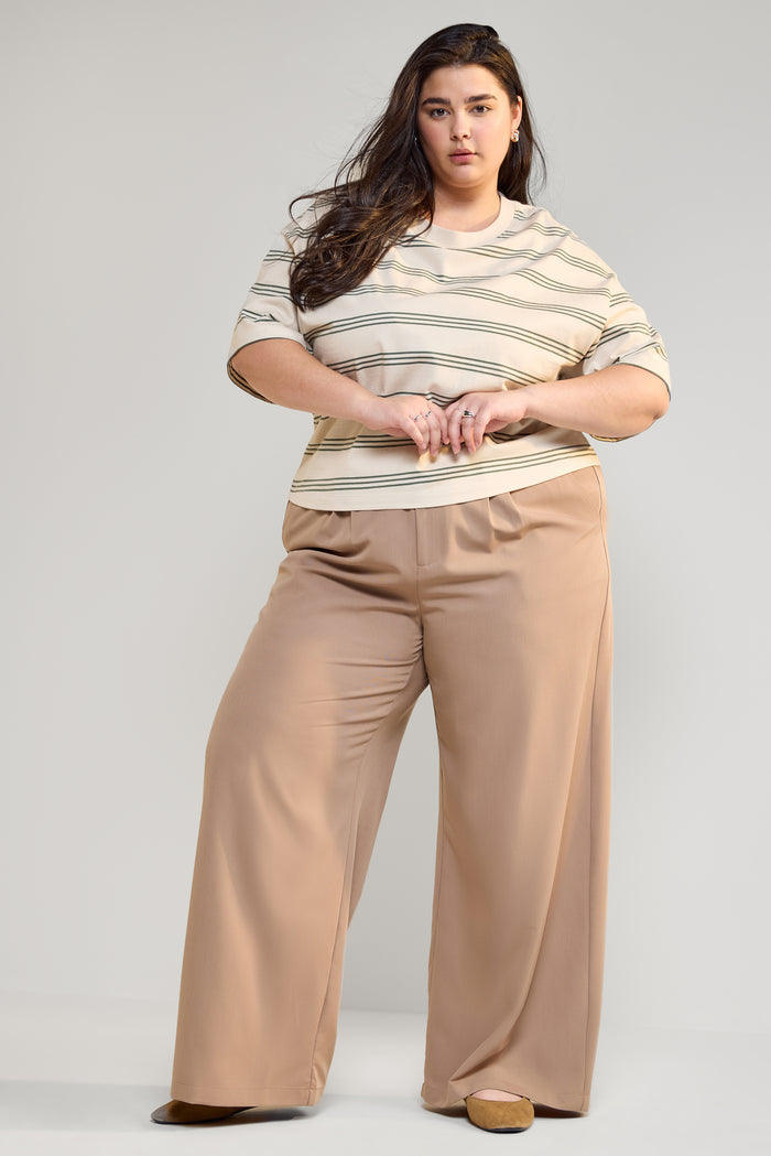 Wide-Leg Double Pleat Pants - 5136
