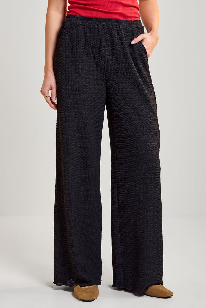 Wide-Leg Waffle Pants - 5140