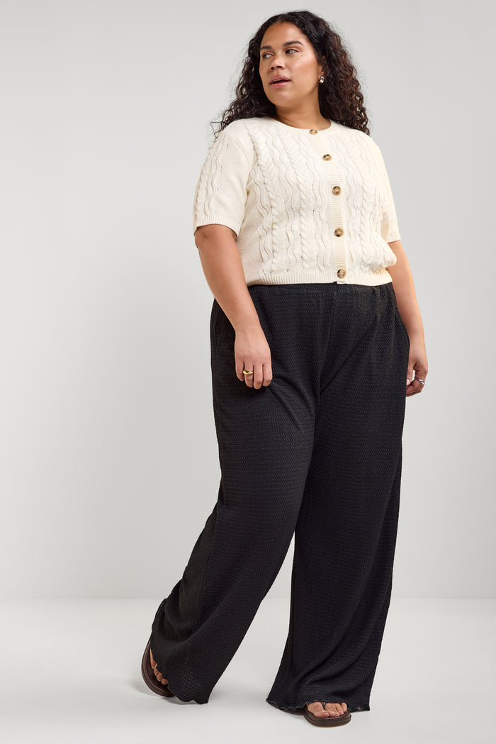 Wide-Leg Waffle Pants - 5140