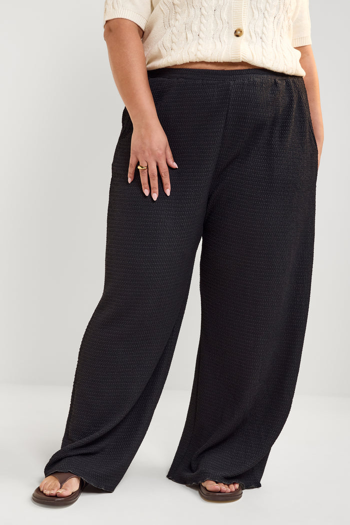 Wide-Leg Waffle Pants - 5140