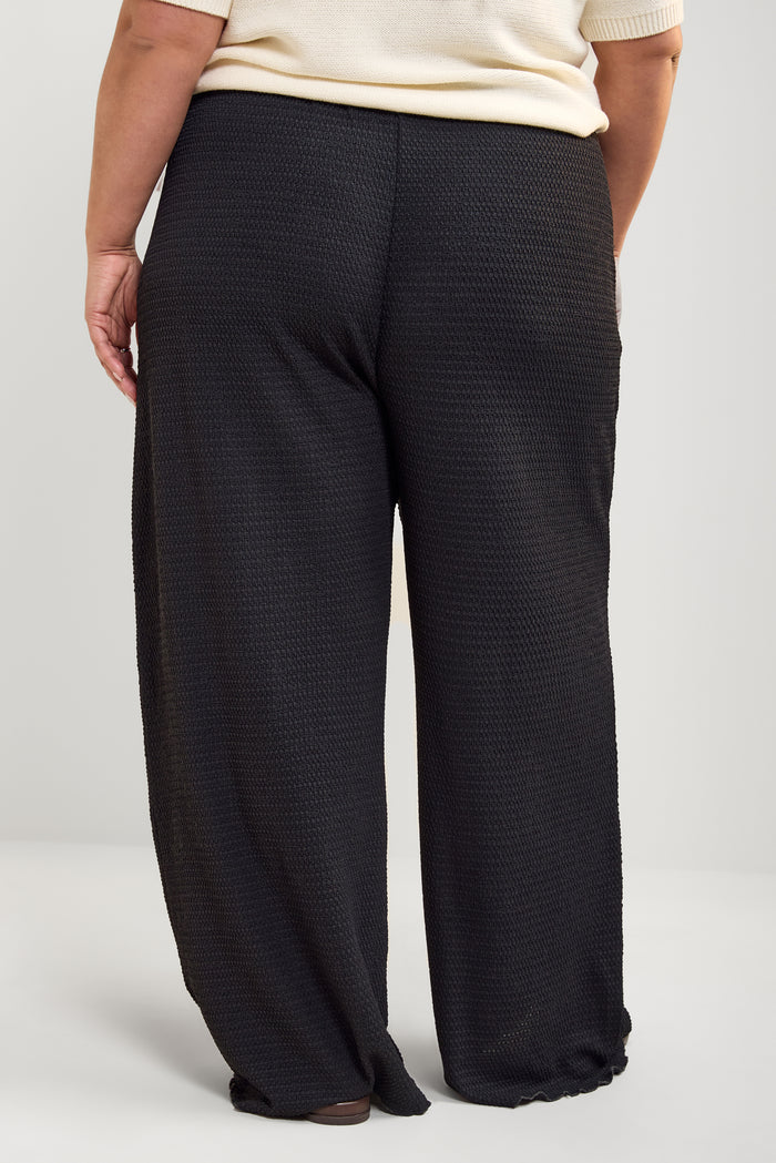 Wide-Leg Waffle Pants - 5140