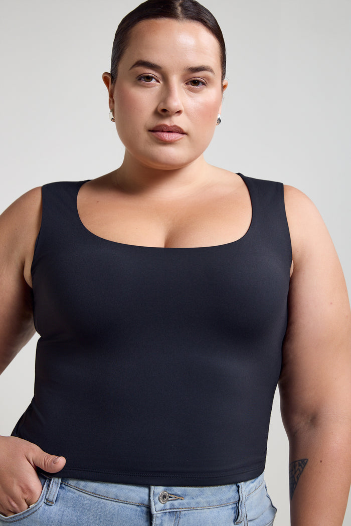 Wide Strap Fitted Tank Top - 9205