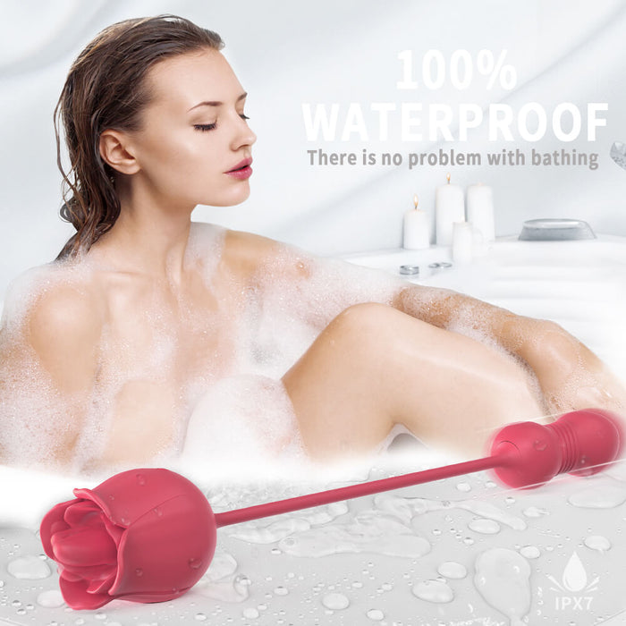 Wild Rose Pro: Thrusting Rose Vibrator with Tongue-Licking & Vibrating Modes