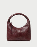 Willow Maroon Woven Hobo Bag in maroon woven leather.
