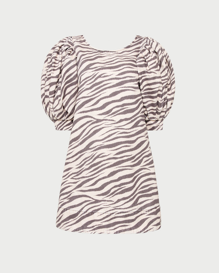 Willy Mini Dress in zebra print denim.