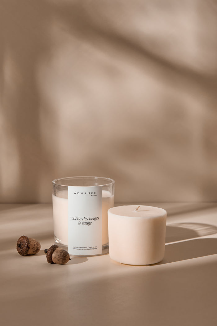 Womance Candle - White Oak and Sage