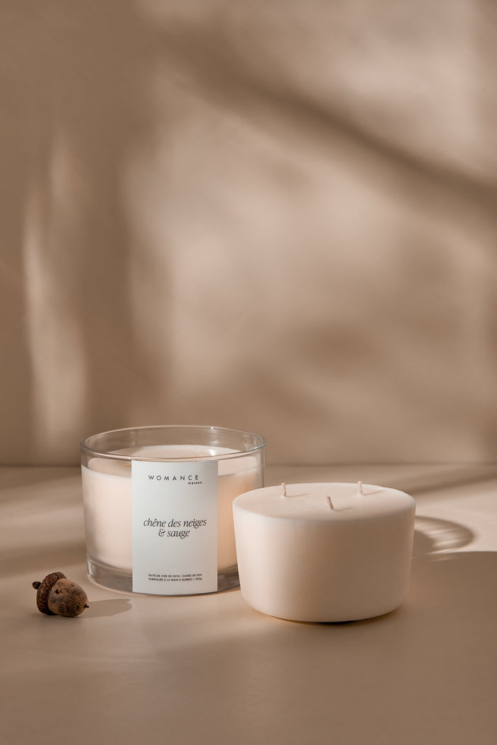 Womance Candle - White Oak and Sage