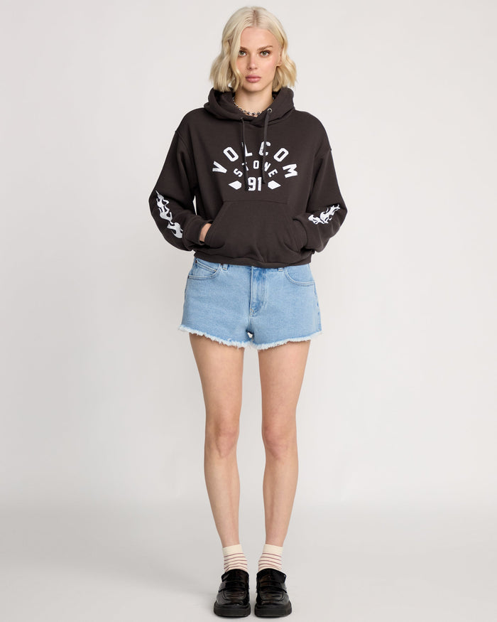Women's 1991 Mini Hoodie-Vintage Black-Volcom