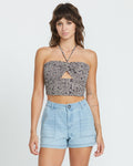 Women's Be My Frond Top-Blk/Wht-Volcom