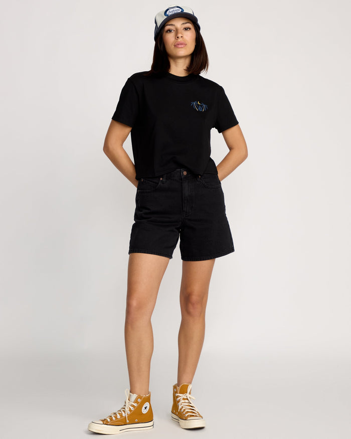 Women's Dial Crop Tee-Black-Volcom