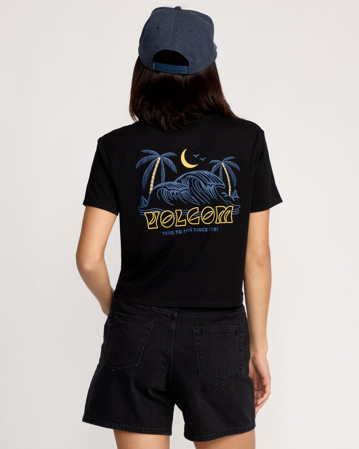 Women's Dial Crop Tee-Black-Volcom