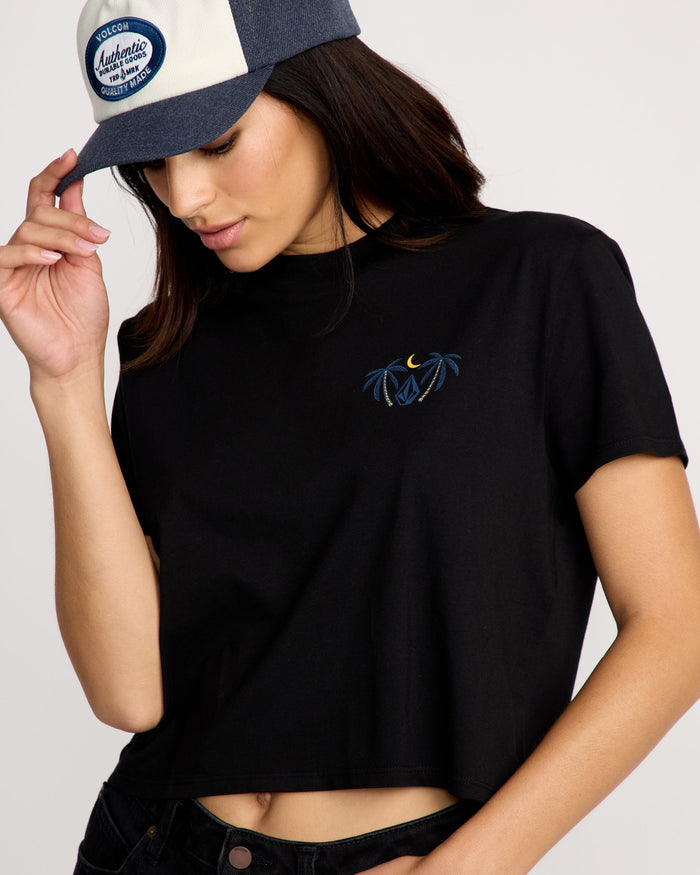 Women's Dial Crop Tee-Black-Volcom