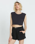 Women's Lil Muscle Tank-Vintage Black-Volcom