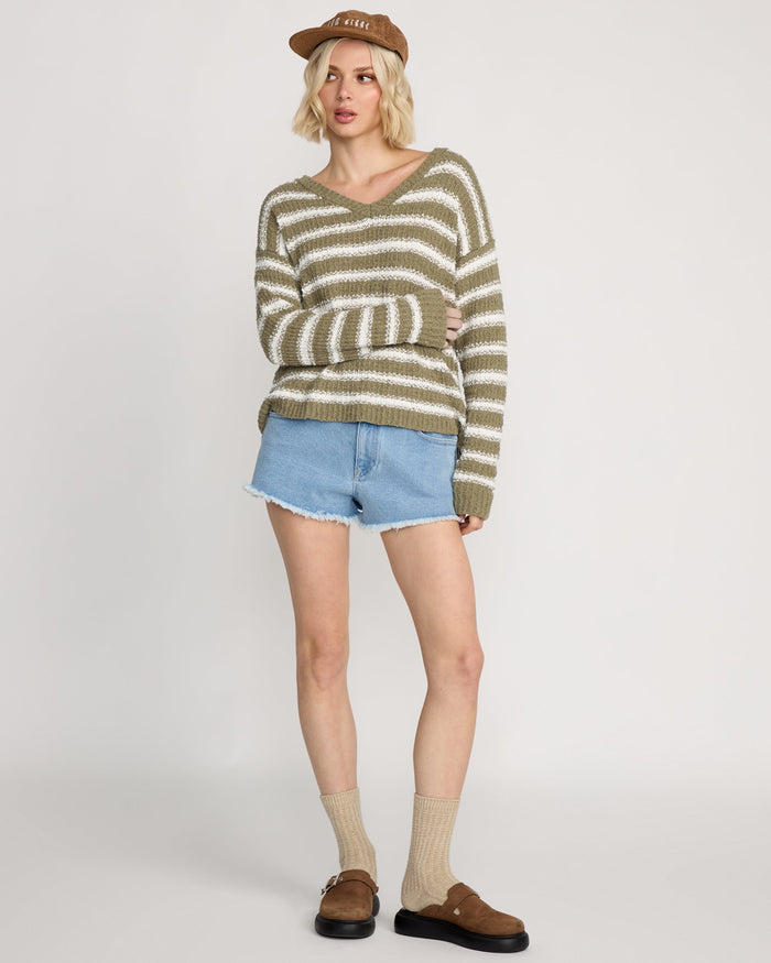 Women's Sand Groupie Sweater-Light Army-Volcom